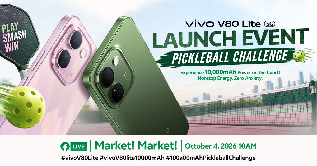 vivo PH invites pickleball players: Play, smash, and win vivo V80 Lite on Oct 4